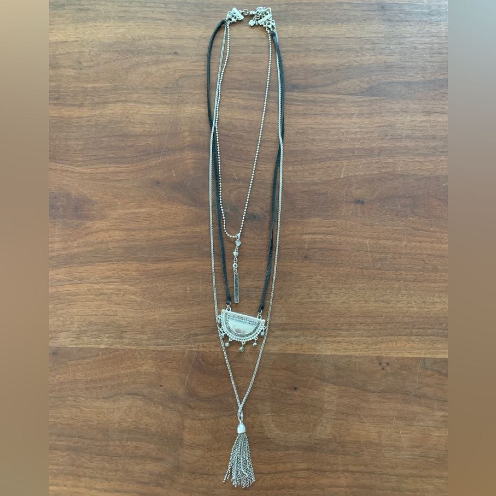 Layered chain Lucky Brand pendant necklace